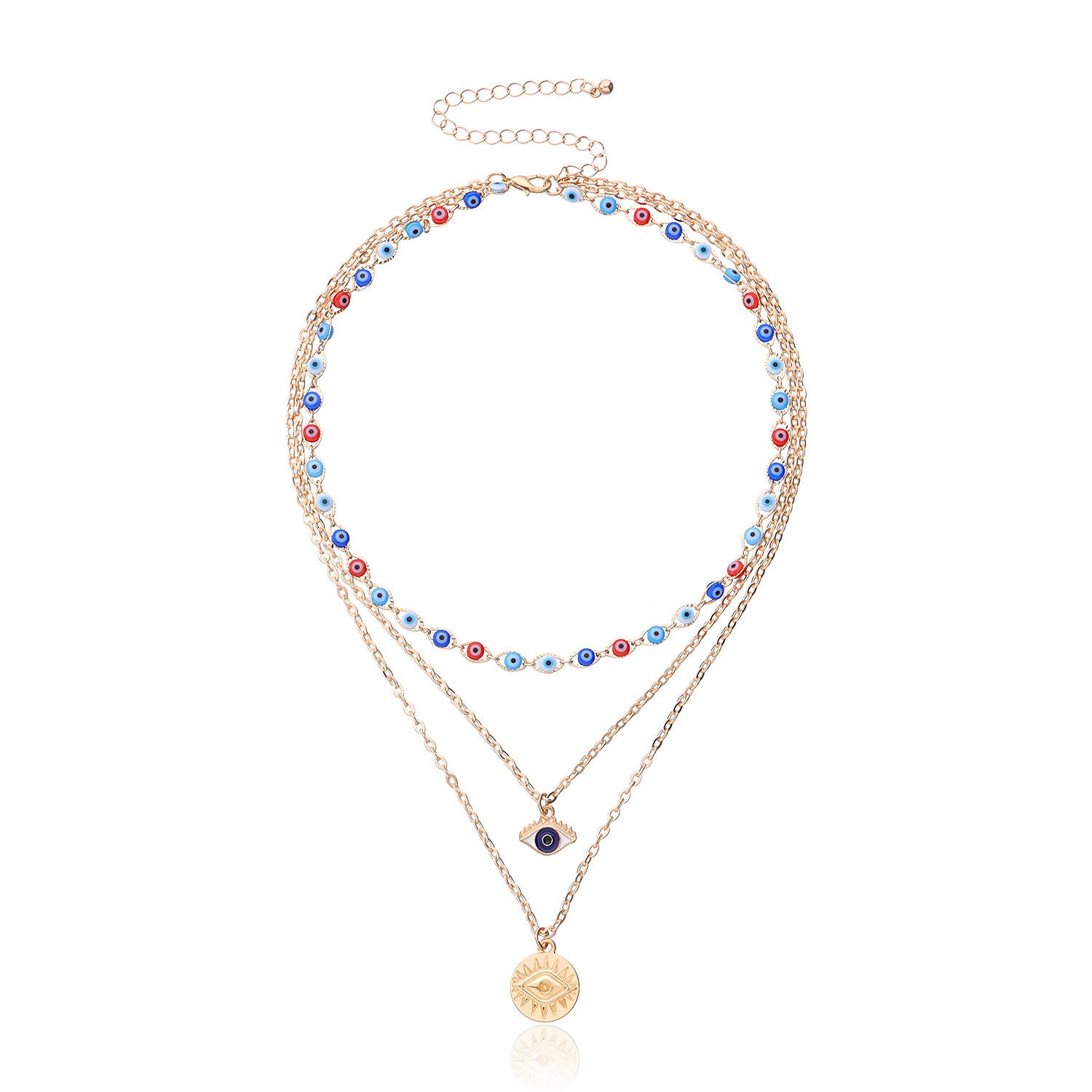 Wholesale Multilayer Devil Eye Alloy Necklace